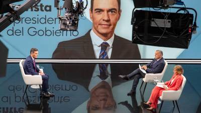 Imagen de la entrevista al presidente del Gobierno en TVE. Foto: EFE