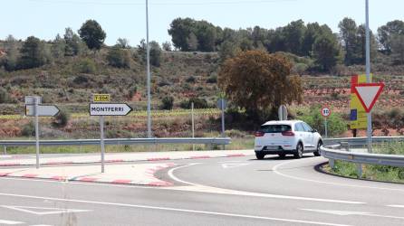 El accidente ocurrió en la carretera que comunica la C-51, en Vilardida, con el núcleo urbano de Montferri. Foto: Roser Urgell
