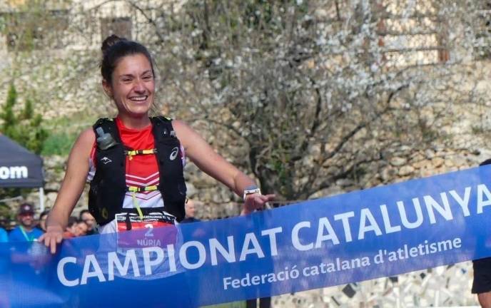 Núria Gil, a su llegada como vencedora. Foto: Instagram