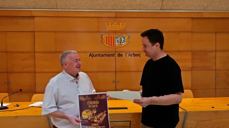 L’alcalde de l’Arboç, Joan Sans, i el regidor de Turisme i Promoció Econòmica, Alfons Ribas. Foto: Roser Urgell