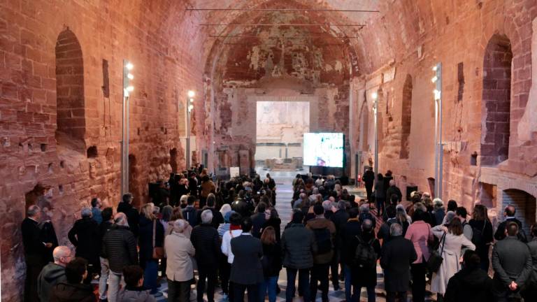 Interior de l’església de la Cartoixa d’Escaladei durant la inauguració de la culminació de les obres de rehabilitació. Foto: ACN