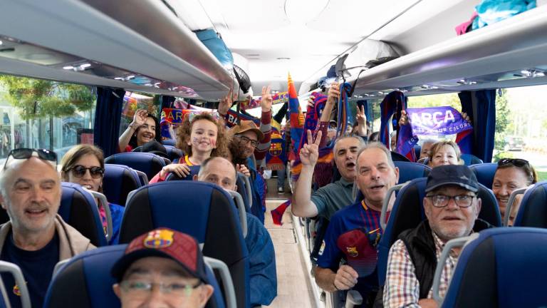 $!Los aficionados culers salieron de Reus en el autocar de la Penya Barcelonista Baix Camp. Foto: Alba Mariné