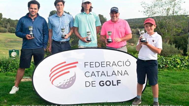 Los ganadores del Campeonato de Catalunya en el Golf Costa Daurada. Foto: Federació Catalana Golf