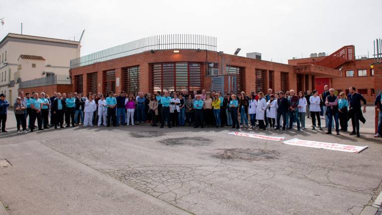 Trabajadores de la prisión de Ponent durante las protestas de la anterior semana. Foto: EFE