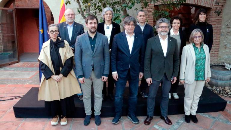 Puigdemont ha presentado el nuevo gobierno del Consell en un acto en Ribesaltes (Francia). En la foto no sale el político tarraconense. Foto: ACN