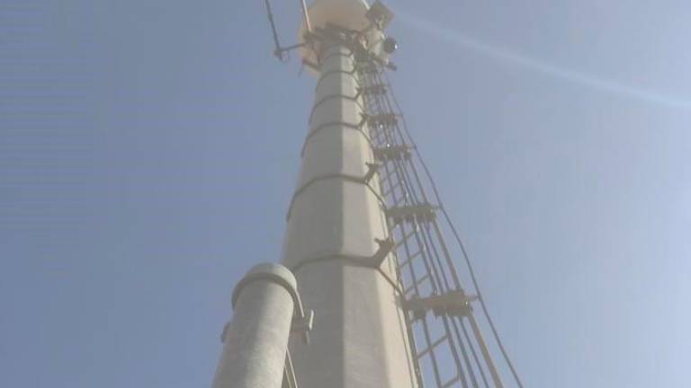 Antena del Plaseqta instalada en Perafort con un sensor de sulfuro de hidrógeno. Foto: Cedida