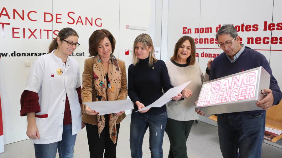 Imatge de la roda de premsa sobre l’adhesió de l’Hospital Sant Joan de Reus a la Marató de Donants de Sang de Catalunya que s’allargarà fins al 18 de gener. FOTO: alba mariné