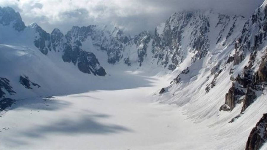 La glacera del Kirguizistan on va ocorrer l'accident dels tres alpinistes. Foto: FECC