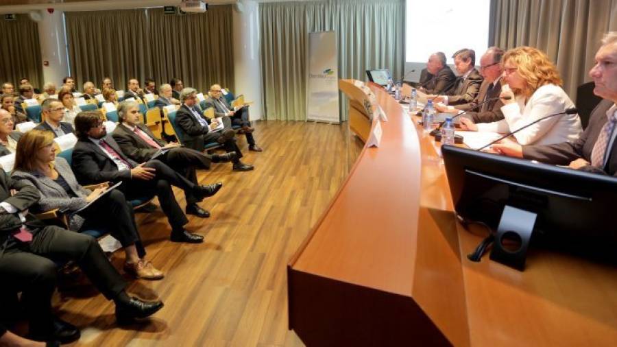 Los representantes del clúster en un momento de la presentación del plan estratégico. Foto: LLUÍS MILIÁN