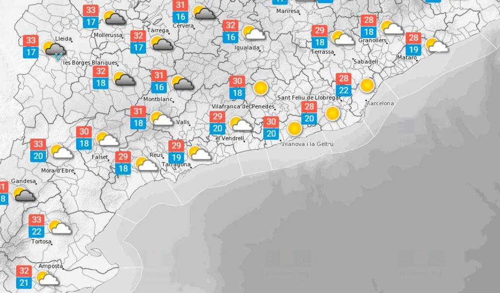 El Temps a Tarragona: Una revetlla amb calor i núvols
