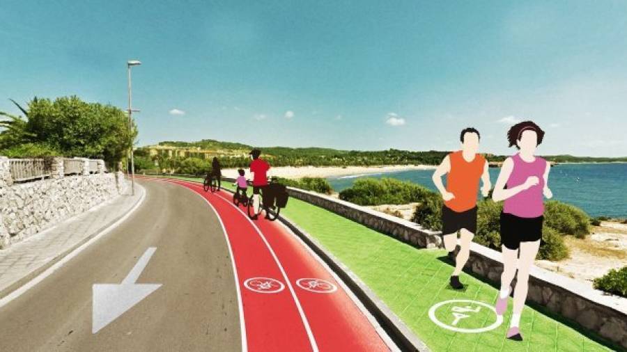 Imagen virtual del doble carril para bicicletas y corredores que propone el PP en su programa para las municipales. Foto: Cedida