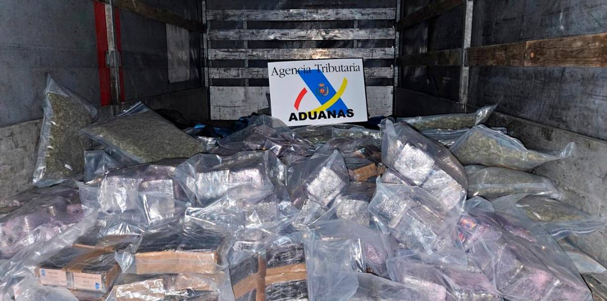 La droga confiscada en la frontera. Foto: Agencia Tributaria La droga confiscada en la frontera. Foto: Agencia Tributaria