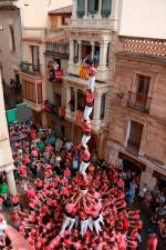 Pilar de 7 amb folre de la Colla Vella descarregat a la diada de l’Arboç. Foto: ACN