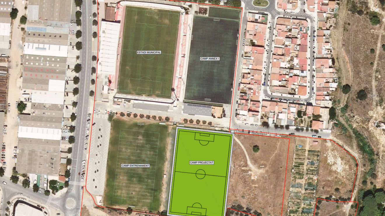 La ubicación del futuro campo auxiliar. Foto: Ajuntament de Reus