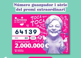 Imatge del número guanyador de La Grossa de Sant Jordi. Foto: La Grossa