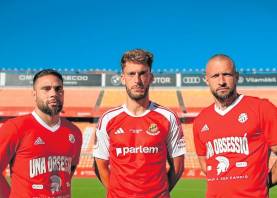 Miguel Leal, Roberto Torres y David Juncà. Foto: Nàstic