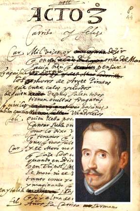 Manuscrit de ‘La buena guarda’ (1610) de Lope de Vega, on parla del coll de Balaguer (encara que rectificat en aquesta versió). Font: Archivo Nacional de España Biblioteca Digital Hispànica https://bdh.bne.es/bnesearch/detalle/1673471.