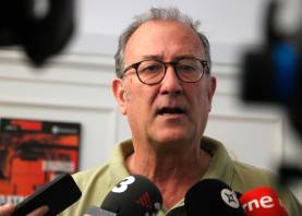 El president d’Òmnium, Xavier Antich, atén la premsa. Foto: ACN