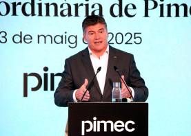 El president de Pimec, Antoni Cañete, en la presentació dels resultats de l’exercici del 2024. Foto: ACN