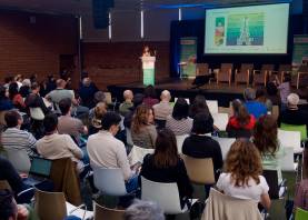 Primera jornada sobre resiliència climàtica, a l’auditori d’Amposta. Foto: Joan Revillas