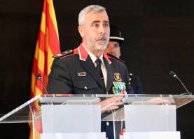 El jefe de la Comissaria General d’Investigació Criminal (CGIC), Ramón Chacón, durante el acto del Día de las Escuadras de la División de Investigació. Foto: ACN
