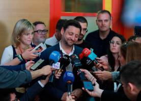 Rubén Viñuales, la noche del 28 de mayo del 2023, tras confirmarse que ganó las elecciones municipales. Foto: Àngel Ullate