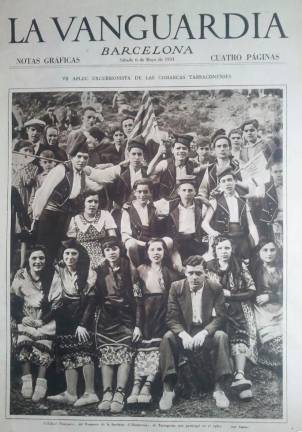 Portada de Lavanguardia amb una imatge d’un aplec a les comarques tarragonines, el 6 de maig de 1933. Foto: Vallvé/La Vanguardia