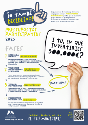 $!Cartell dels pressupostos participatius del 2023. Foto: Ajuntament de Mont-roig del Camp