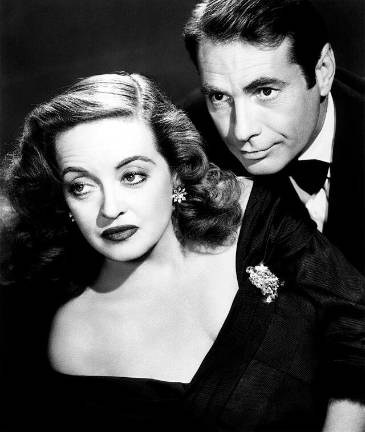 Con Gary Merrill en ‘Eva al desnudo’. Warner Bros. Studio
