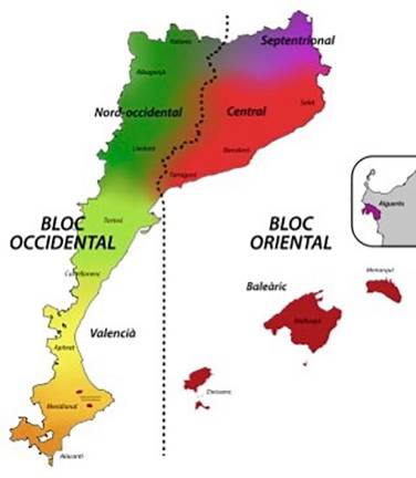 Mapa dialectal de la llengua catalana, amb els dialectes i subdialectes corresponents, entre els quals el tarragoní. FOTO: Viquipèdia.Org