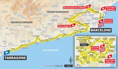 El recorrido del paso por Tarragona del Tour. Foto: Cedida