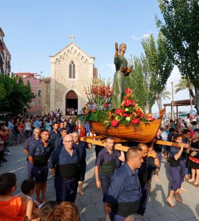 La imagen de Sant Pere en procesión, el año 2018.