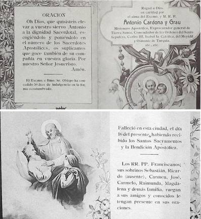 Recordatori de la mort de Cardona i Grau, el 16 de febrer de 1924.