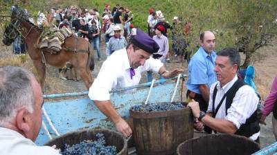 Imagen de la fiesta del Vino y la Vendimia a la Antigua Usanza, que se celebra en septiembre en Poboleda. Foto: DOQ Priorat