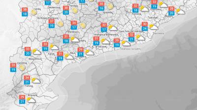La previsió meteorològica a Tarragona per diumenge, 3 de juliol. Foto: Meteocat