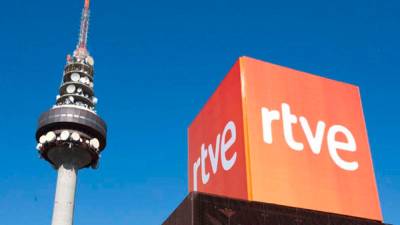 El logo de RTVE a les instal·lacions de Torrespaña. Foto: RTVE