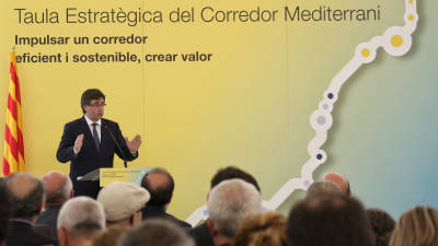 El president dela Generalitat presidint la Taula Estratègica del Corredor el passat mes de maig. Foto: DT