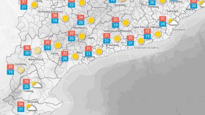 La previsió meteorològica a Tarragona per dilluns, 4 de juliol. Foto: Meteocat