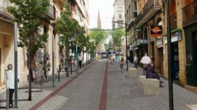 Imagen virtual del aspecto que ofrecería la calle Fortuny, que se destinaría principalmente a los peatones. Foto: DT