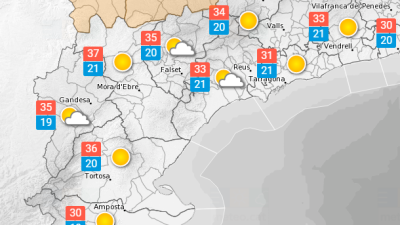 La previsió meteorològica a Tarragona per dissabte, 18 de juny. Foto: Meteocat
