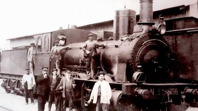 Locomotora de vapor de la compañía Lleida- Reus- Tarragona. foto: autor desconocido, tyt