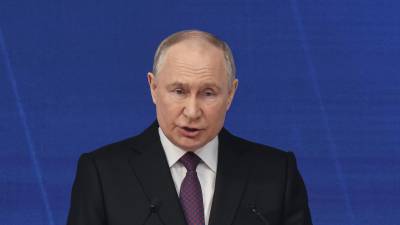 Putin durante el discurso sobre el estado de la nación. Foto: EFE