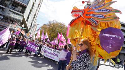 Un instante de la manifestación del 8M. Foto: Pere Ferré
