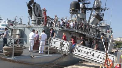 El buque Infanta Elena, de la Armada española, ha pasado tres días en Tarragona. Foto: Pere Ferré