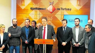 El alcalde de Tortosa, Ferran Bel, en la presentación de la candidatura de Tortosa, hace un mes. Foto: Ajuntament de Tortosa