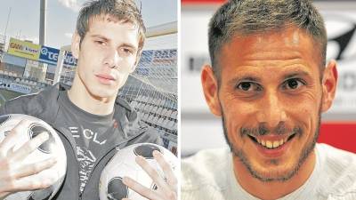 David Querol, en 2009 después de su debut, y en la rueda de prensa de esta tarde. Foto: DT/Alfredo González