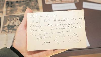 Una carta de Puig i Ferreter que envia a Irene Vallverd&uacute; en qu&egrave; li diu d&rsquo;anar a Barcelona. FOTO: A. M.