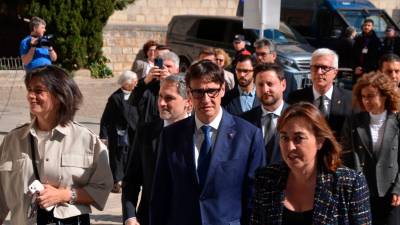 Illa, Viñuales y Ballesteros, ayer en Girona. Foto: Xavier Pete/Agència Flama