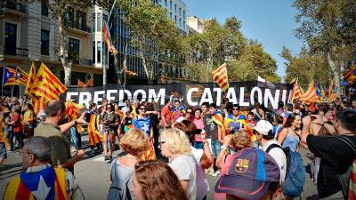 Imatge d’arxiu de la manifestació de Barcelona de la Diada de l’any 2012, quan l’independentisme oferia una gran unió. FOTO: Alfredo González/DT