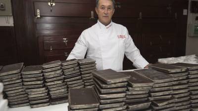 Xavi Benet, el gerent de xocolata C.R.E.O a la fàbrica-museu. FOTO: JOAN REVILLAS